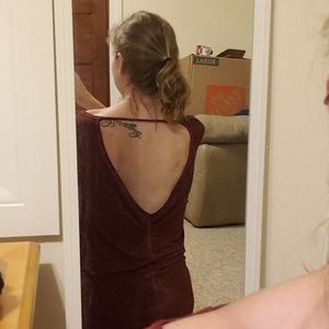 Maroon low back shirt